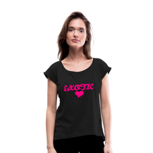 Load image into Gallery viewer, Women's Roll Cuff T-Shirt - black