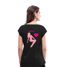 Load image into Gallery viewer, Women's Roll Cuff T-Shirt - black