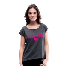 Load image into Gallery viewer, Women's Roll Cuff T-Shirt - navy heather