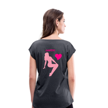 Load image into Gallery viewer, Women's Roll Cuff T-Shirt - navy heather