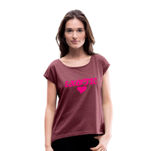 Load image into Gallery viewer, Women's Roll Cuff T-Shirt - heather burgundy