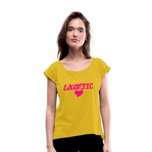 Load image into Gallery viewer, Women's Roll Cuff T-Shirt - mustard yellow