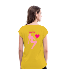 Load image into Gallery viewer, Women's Roll Cuff T-Shirt - mustard yellow