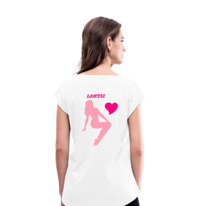 Women's Roll Cuff T-Shirt - white