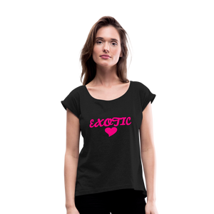 Women's Roll Cuff T-Shirt - black
