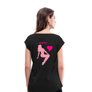 Women's Roll Cuff T-Shirt - black