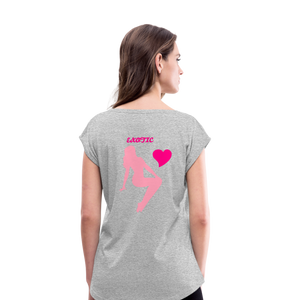 Women's Roll Cuff T-Shirt - heather gray