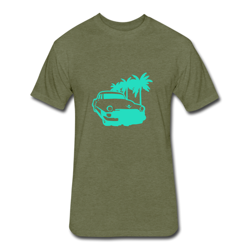 Fitted Cotton/Poly T-Shirt by Next Level - heather military green